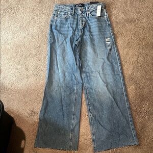 GAP Women's Distressed Blue Flare Jeans